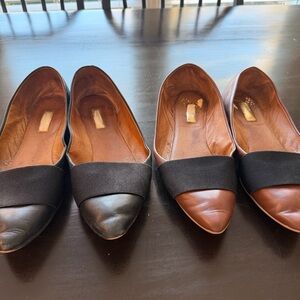 2 pairs - Elegant Black and Brown Women's Flats